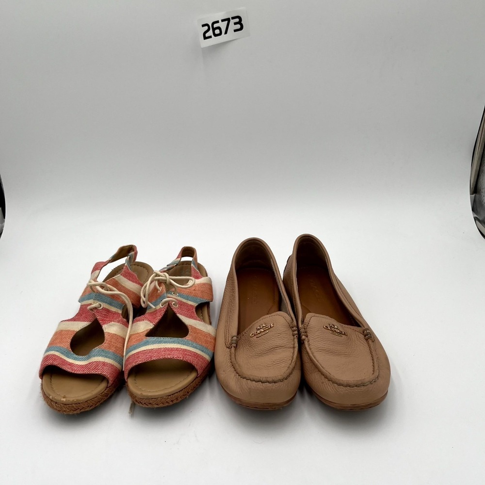 Lot Of 2 Coach / Naturalizer Women's 7B Shoes / 7.5M Multicolor Casual